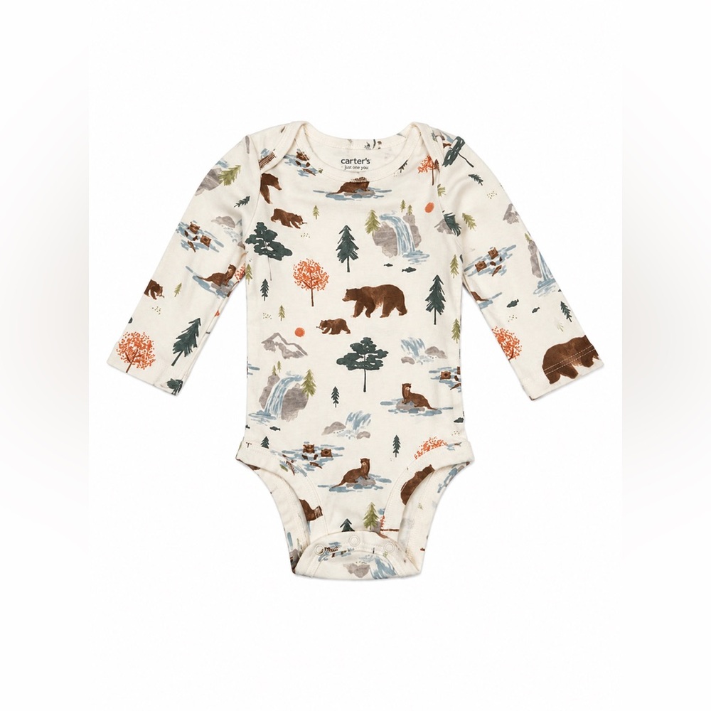 Carter's Woodland Bear Long Sleeve Bodysuit | Size 6 Months | Like New 🐻🌲